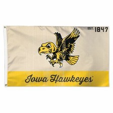 IOWA HAWKEYES EST. 1847 COLLEGE VAULT 3'X5' DELUXE FLAG NEW WINCRAFT 👀