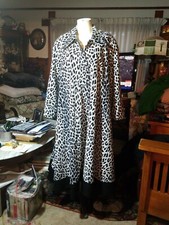 Vintage Swing FAUX FUR LEOPARD SWING COAT full 38 bust 44 long