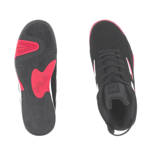 ZAPATILLAS DE ENTRENADOR FILA DIEVERSE MEDIA GAMUZA ZAPATOS DE HOMBRE NEGROS/ROJOS/BLANCOS TALLA 12 NUEVAS - Imagen 5 de 5