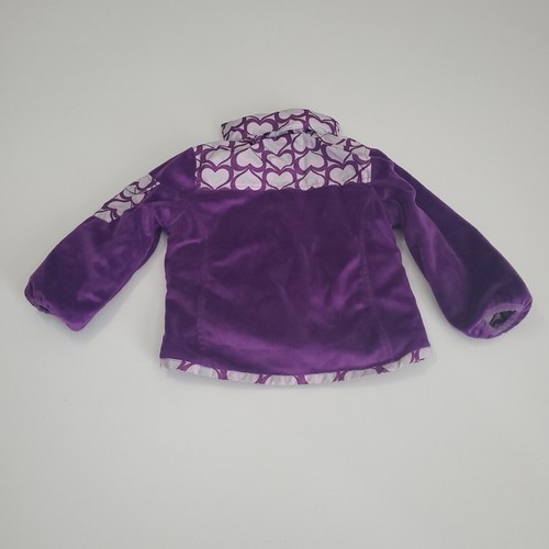 Carter's Girls Reversible Lightweight Jacket Size 4-5 Toddler Hide Hood Purple - Picture 10 of 13