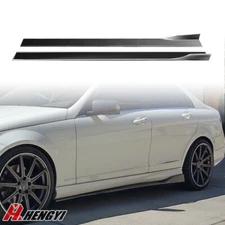 Carbon Fiber Style Side Skirt Lip Body Kit For 08-14 Mercedes Benz W204 C-Class