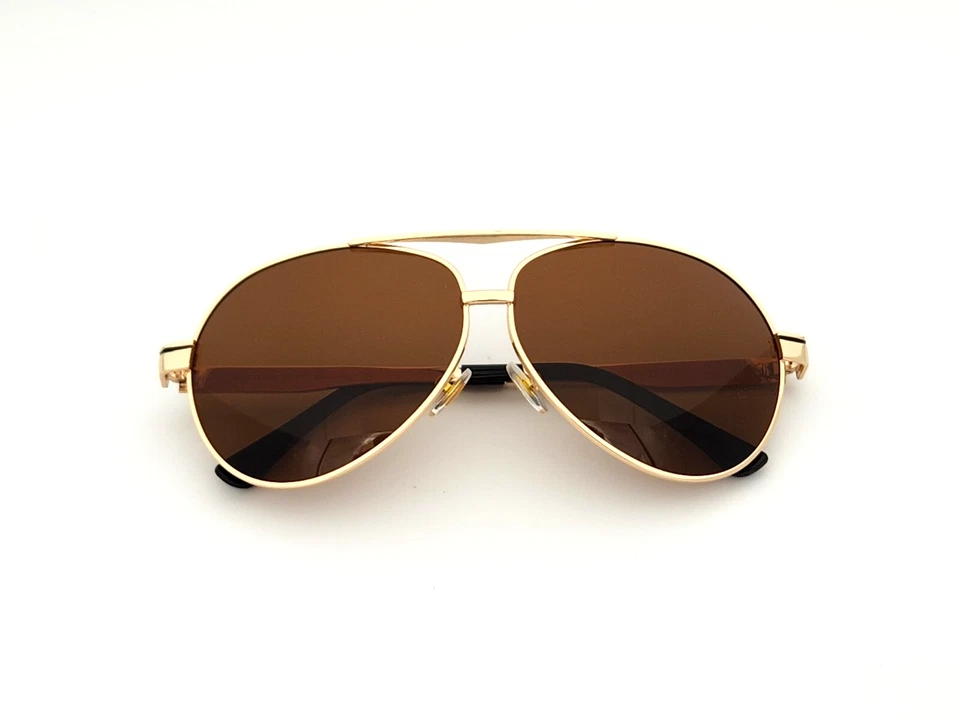 Gafas de sol polarizadas Mercedes Benz metal aviador marco dorado lentes marrones MB15 Foto 3 de 4