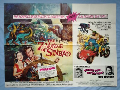 7TH VOYAGE OF SINBAD /WATCH OUT WE'RE MAD excellent cond original UK quad poster