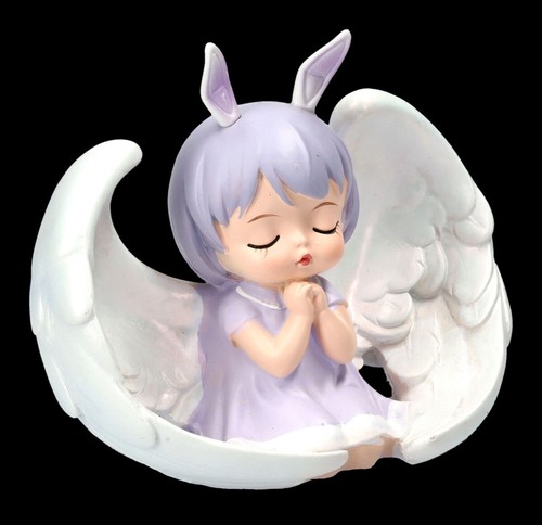 Small Angel Purple - H 8.5cm - Praying - Gift Idea - Guardian Angel Figurine - Picture 2 of 7