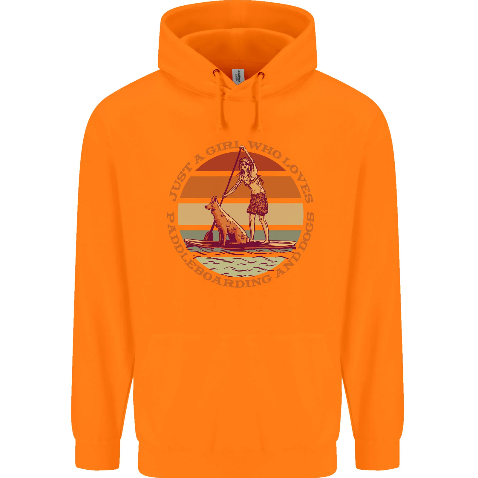 A Girl Who Loves Paddleboarding and Dogs Mens 80percent Cotton Hoodie image 6
