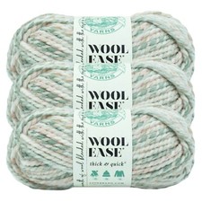  3 Pack Lion Brand Yarn 640-572B Wool-Ease Thick  Quick Bulky Yarn, Seashell
