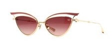 Valentino V - GLASSLINER White Gold Powder Enamel/Dark Rose Shaded Sunglasses