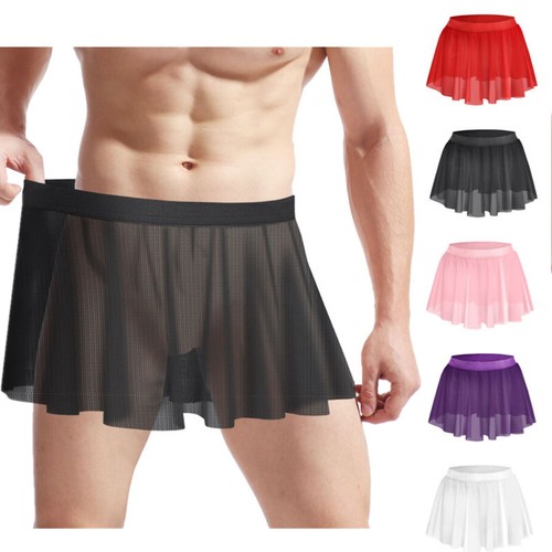 Herren Sissy Crossdressing Dessous transparenter Minirock durchsichtig Micro Röcke - Bild 6 von 30