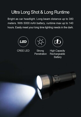 Nextool Extérieur 2000lm Torche Ultra Lumineuse à Chargement Direct LED