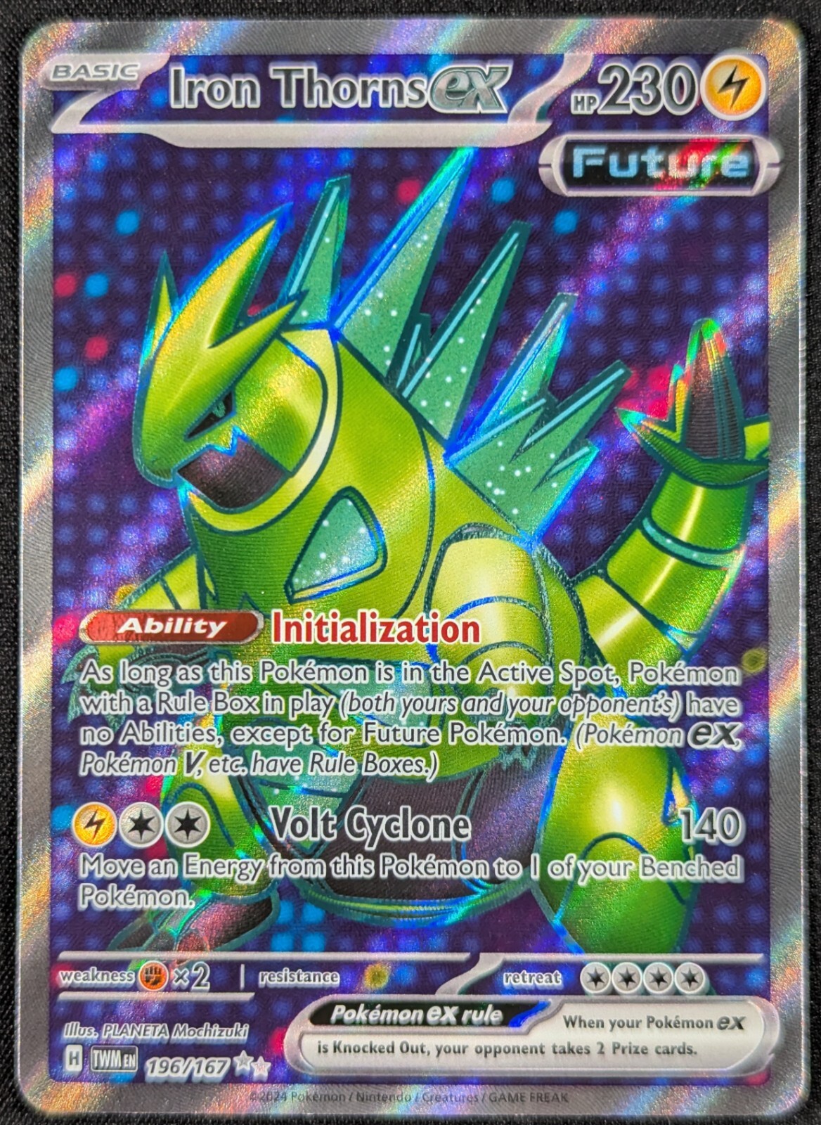 Iron Thorns EX Twilight Full Art Ultra Rare Pokemon Card 196/167 (NM)