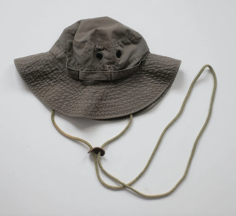 ANTIGUO SOMBRERO SAFARI EJÉRCITO MARINA DE COLECCIÓN Y2K AÑOS 90 BRONCEADO 2002 100% ALGODÓN ADULTO TALLA S/M Foto 2 de 4