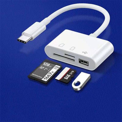 Kartenleser 3 in 1 Handy Tablet angeschlossen mit Typ-C auf USB SD TF Kabel - Bild 4 von 7