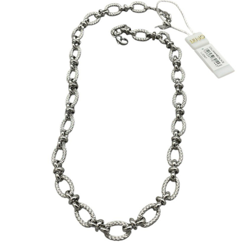 Collana Donna Girocollo Catena elegante firmata LiuJo color argento + box Regalo