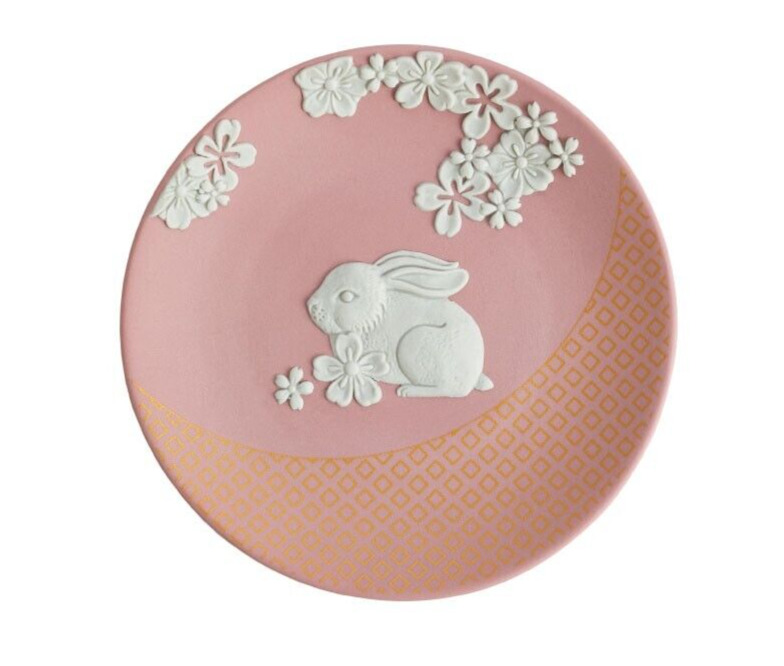 Wedgwood Jasperware Year Tray Plate Rabbit 2023 Pink Sakura 5 inch 