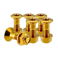 M8 Rison Titanium Sprocket Bolts and Nuts Kit Dirt Bike Bolt with Lock Nut 6PCS