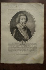 HENRY DE SCONBERG COMTE DE NANTEUIL......Portrait. Original 1654 Engraving