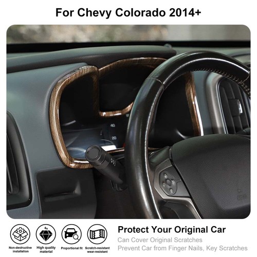 19PCS Wood Grain Interior ABS Dash Decor Cover Trim Kit for Chevy Colorado 2014+ - Picture 5 of 18