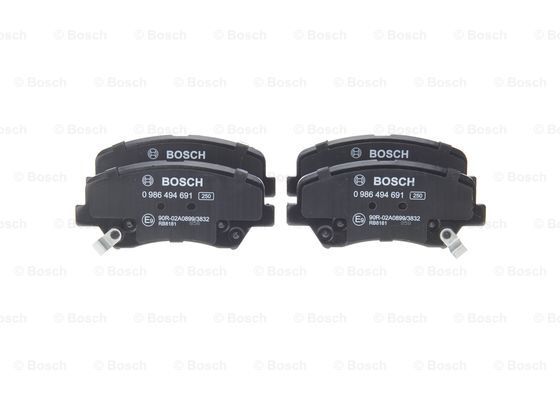 Bosch 0 986 494 691 Bremsbelagsatz, Scheibenbremse Vorderachse FÜR Hyundai KIA-image