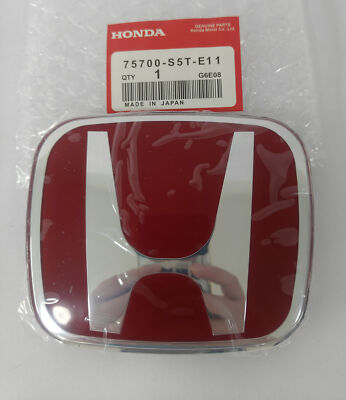 Zeomoto for Honda Civic 2DR  JDM RED H Front Emblem EX SI OEM:75700-S5T-E11