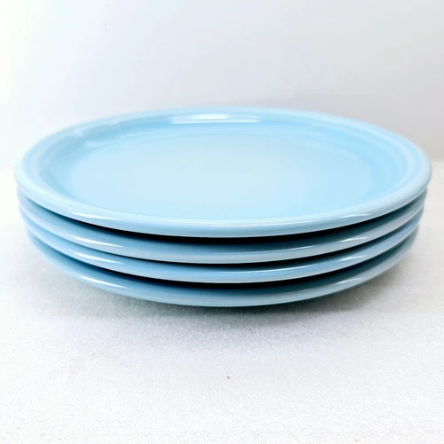 4 BISTRO dinner PLATES set lot sky blue FIESTA WARE 10.5" NEW
