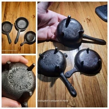 Vintage MINIATURE SPIDER CAST IRON SKILLET SALESMAN'S SAMPLE Lot Nashville Tn