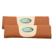 2pcs Brown Leather Car Seat Belt Cover Shoulder Pads Cushion for land rover