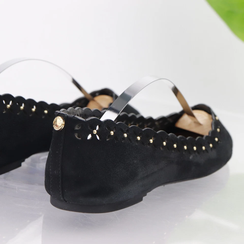 Zapato Michael Kors Mujer Thalia Ballet Plano Talla 7.5 AMPLIO Negro Recorte Cuentas Foto 3 de 4