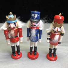 Vintage Nutcracker Ornaments Lot Of 3 READ* Christmas Holiday 4 In