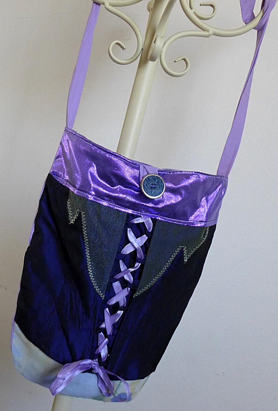 Purple - Handmade 4 Pockets Cotton Jewelry Bag 22