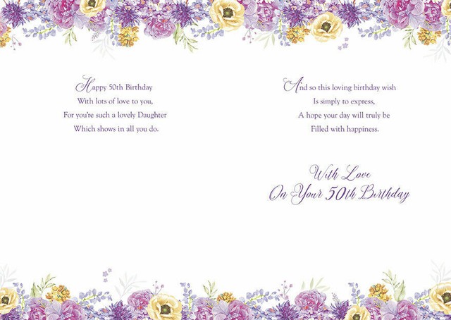 Daughter Age 50th Birthday Card Lovely Verse For Sale Online EBay