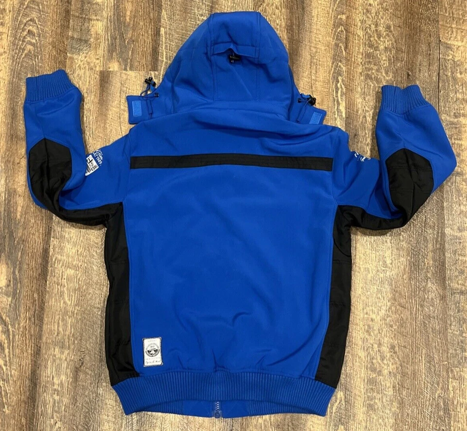 Abrigo grande con capucha Geographical Norway para hombre cremallera completa Gorpcore Anorak Trekking Foto 2 de 4