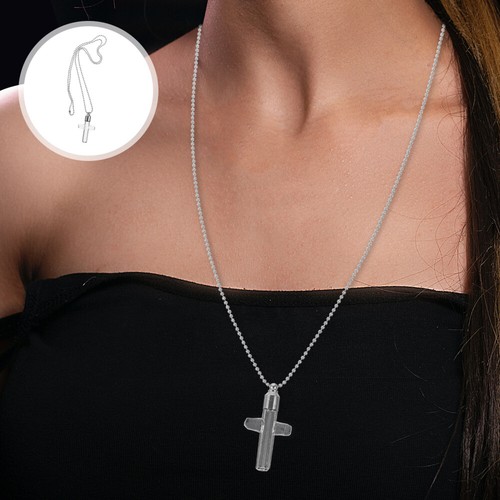 Urn Necklace Stainless Steel Chain Necklace Glass Vial Pendant Necklace - Picture 10 of 12
