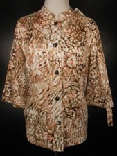 Beautiful Women's Size 3 Chico's Colorful Pebble Snap Button Blazer Jacket