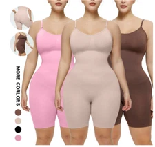 WOMEN'S BODYSUIT SHAPEWEAR SCULPTING TUMMY CONTROL MID THIGH TANK TOP