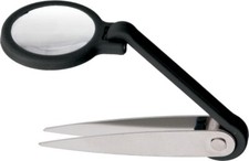 Miracle Point Magnifying Tweezers Sure-Grip Tips Stainless Steel 5x Power Lens