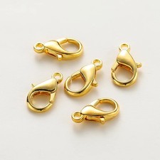 10PCS Gold Plated Lobster Clasps DIY Jewelry Findings Necklace Bracelet Hooks
