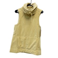 NoBull Women's Polartec Wind Pro Sleeveless Cowl Neck Fleece Pullover Tan XS