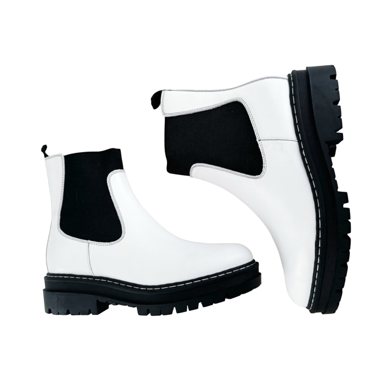 SAOLA Marc Fisher LTD Patrick stivaletto donna bianco taglia 8 5 Chelsea suola a strappo nuovo