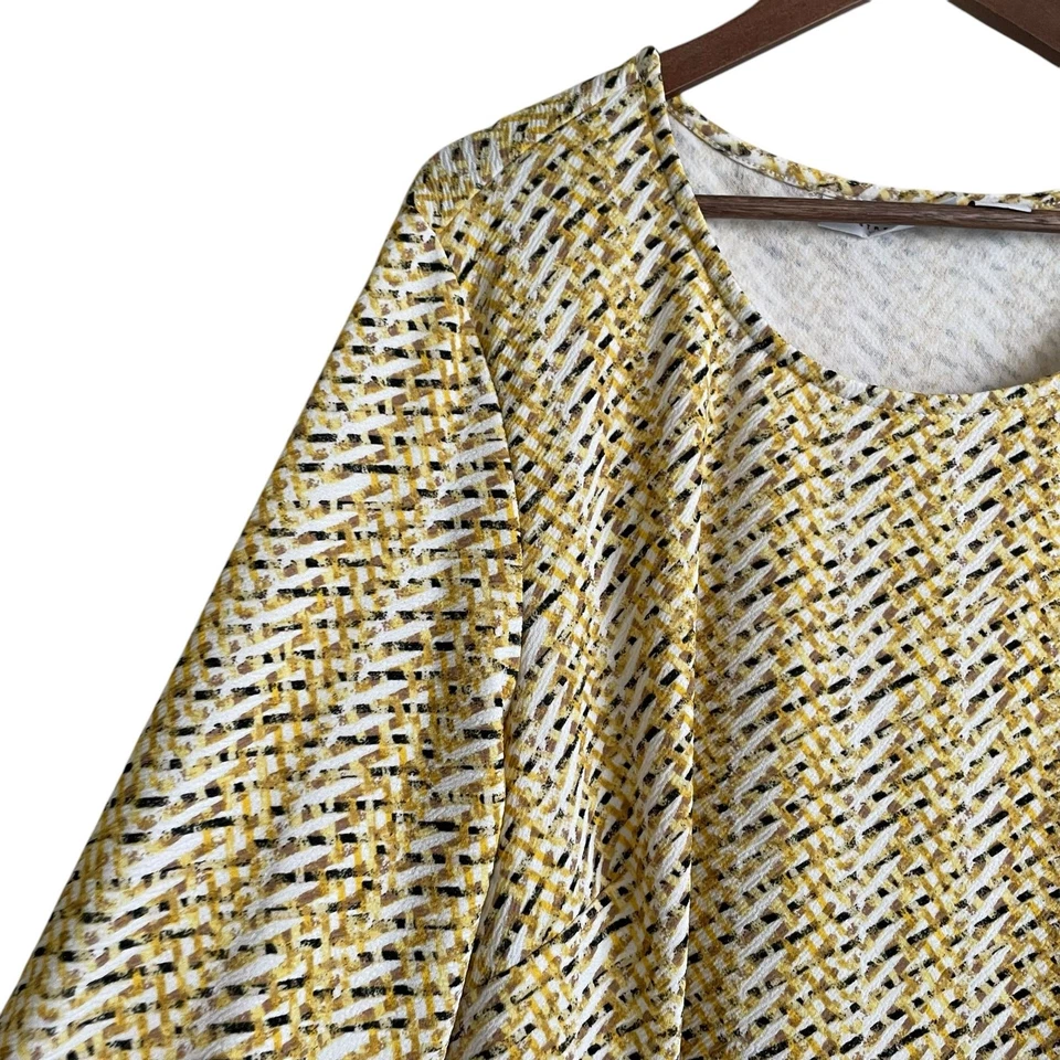 Sag Harbor 女式束腰上衣 2X 黄色异想天开弹力舒适办公室旅行 — 第 4/4 张图片