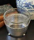 Elegant Rare Antique Gorham Sterling Silver Heavy Glass Ice Bucket American 6.5”