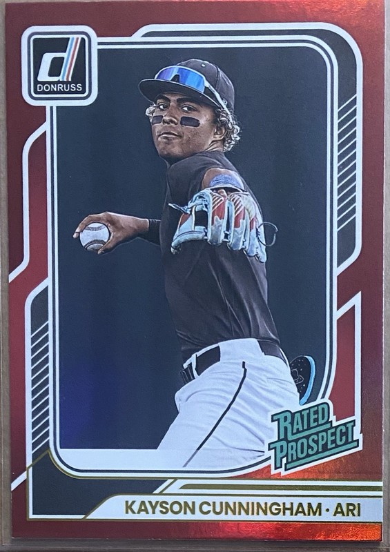Kayson Cunningham 2026 Panini Donruss - Rated Prospect #116 Red Holo /250 (RC)
