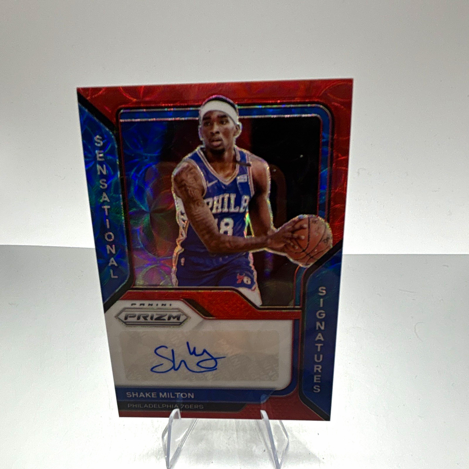 Panini 2020-21 Prizm Sensational Signatures Shake Milton 76ers Auto SS-SML