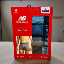 New Balance Mens Performance Boxer Briefs 4 Pack Size S Blue Grey Black NB3017