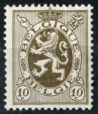 BELGIUM 1929: 10c Bistre - The Belgian Lion - Mint Lightly Hinged - SG491