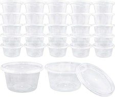 40 Pack Small Plastic Containers with Lids 4oz Portion Cups for Food Storage