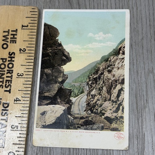 Vintage 1907 Crawford Notch White Mountains NH Postcard Posted Detroit