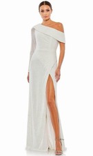 Mac Duggal 26571 White One-Sleeve Sequin Formal Gown – NWT ✨