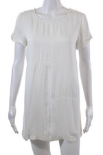 MINKPINK Womems Short Rolled Sleeves Mini Dress White Size Extra Small