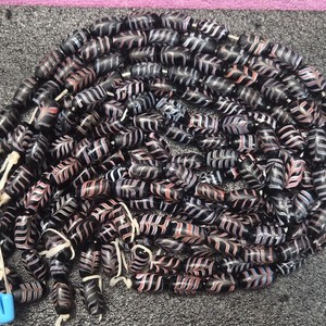 Italian Feather Beads Strand Black Red White 8 strings at 20 1 at 16 bulk buy