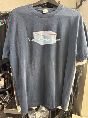 VTG USPS Priority Mail Men s Faded Navy Short Sleeve Shirt Size L 